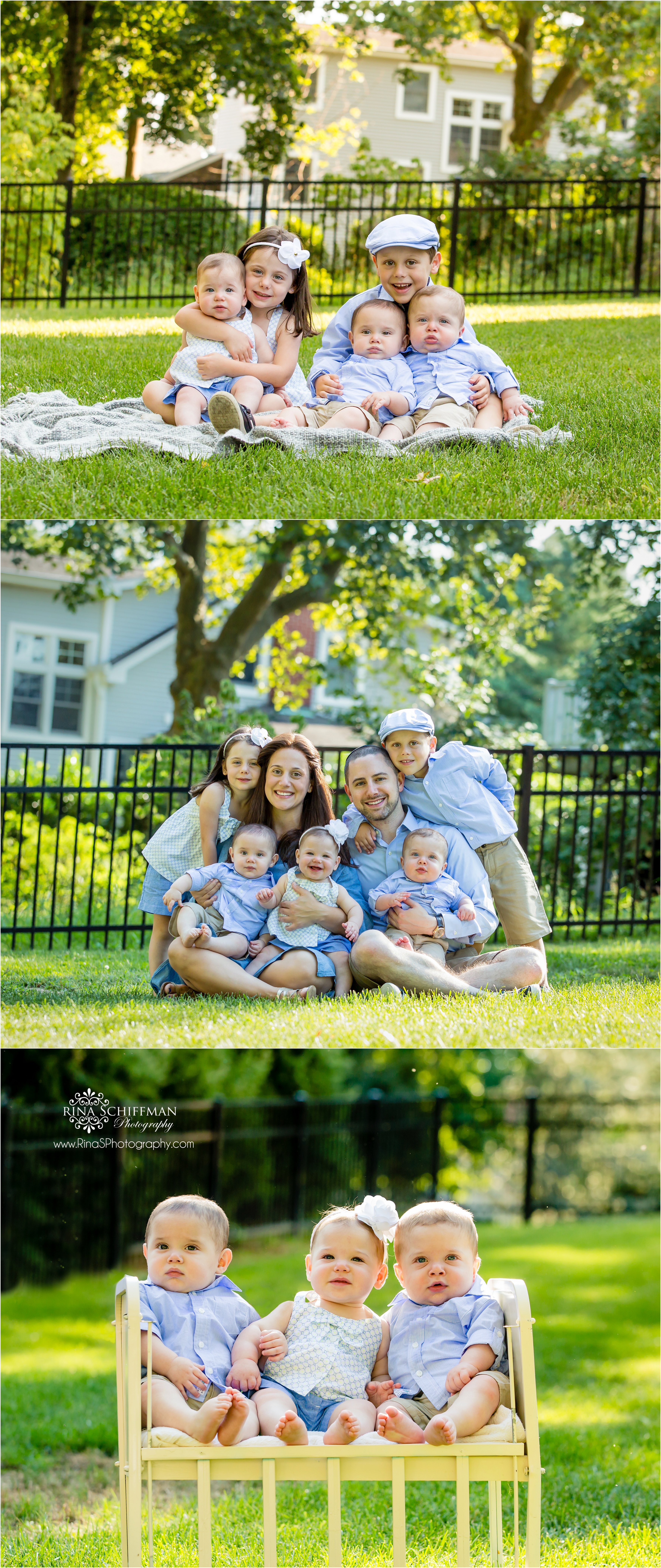 twins and triplets portraits NY family Photographer