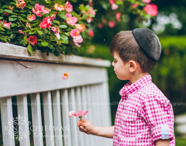 child portrait with flowers