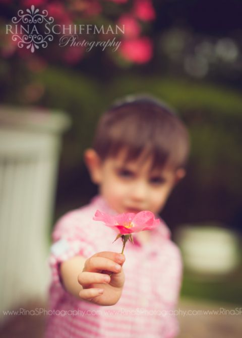 child portrait with flowers
