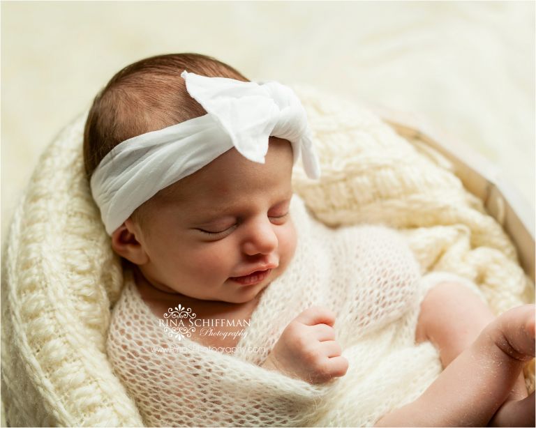 Newborn girl portrait adorable sleeping 